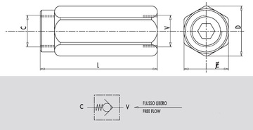 Клапан обратный VU 3/8" 1Bar