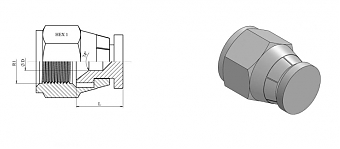 Заглушка с гайкой JIC 2.1/2"