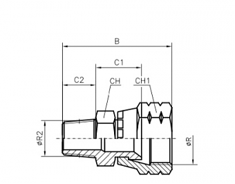 Адаптер JIC 3/4"-BSPT 3/8" (Г-Ш)