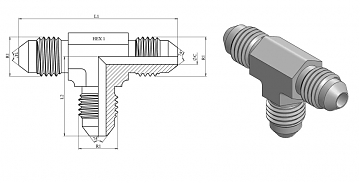 Тройник JIC 1.5/16"-12 (Ш-Ш-Ш)