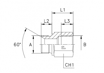 Адаптер DKM M16x1,5 (Ш-ВНТР) L=35