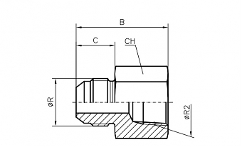 Адаптер JIC 3/4" - NPT 3/8" (Ш-ВНР)