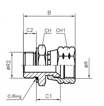 Адаптер BSP 3/4" - JIC 1.1/16" (Ш-Г) c GG