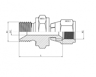 Адаптер BSP 3/8"-JIC 3/4" (Ш-Г)