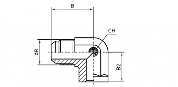 Приварной адаптер папа 90° JIC 7/8" (Ш)