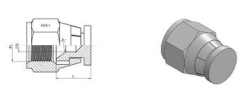 Заглушка с гайкой JIC 3/4" ZnNi (K)