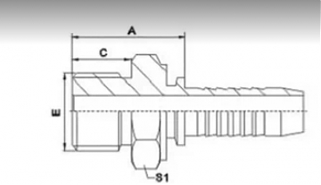 MALE BSP 5/8"-14/0-10 DN16 (FLAT)