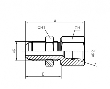 Переборочный JIC 1/2" - NPT 1/4" (Ш-ВНР)
