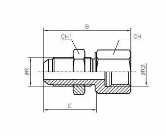 Переборочный JIC 1/2" - BSP 1/4" (Ш-ВНР)