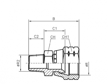 Адаптер JIC 7/8"-BSPT 1/2" (Г-Ш)