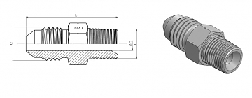 Адаптер JIC 1.5/16"-NPTF 3/4" (Ш-Ш)
