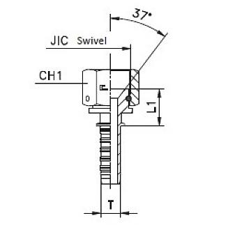 JIC 7/8"-14/0-06 DN10 (С) штифтованная гайка