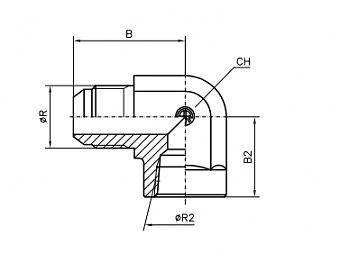 Угольник 90° JIC7/16" - NPT1/8" (Ш-ВНР)