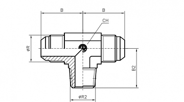 ТРОЙНИК MALE JIC 37° (Ш-NPT Ш-Ш)