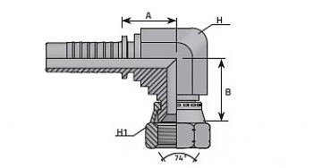JIC 3/4"-16/90-08 DN12 (V) COMPACT