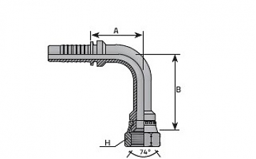 JIC 9/16"-18/90-04 DN6 (V) Long