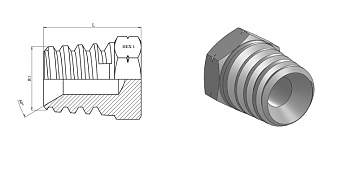 Заглушка NPT 1/2" с наружным шестигранником