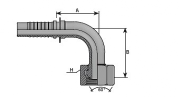 BSP 1/2"-14/90-05 DN10 (V) (O-RING)