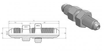 переборочный Male JIC 7/16"-JIC 7/16"