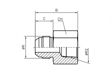 Адаптер JIC 9/16" - NPT 3/8" (Ш-ВНР)