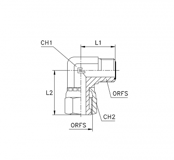 УГЛОВОЙ АДАПТЕР 90° ORFS (Ш-Г)