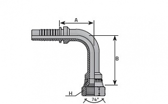 JIC 3/4"-16/90-06 DN10 (V) Long