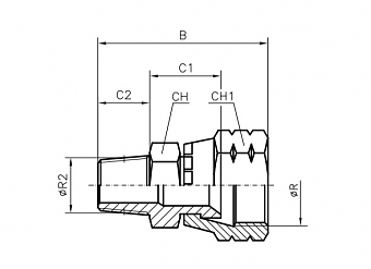 Адаптер JIC 1.7/8"-NPTF 1.1/2" (Г-Ш)