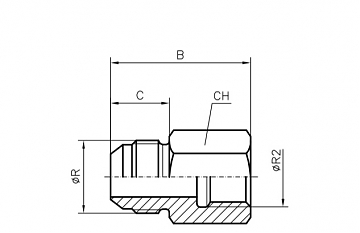 Адаптер JIC 3/4" - BSP 1/4" (Ш-ВНР)