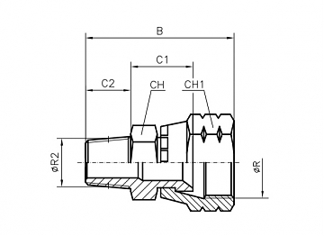 Адаптер JIC 1/2"-NPTF 1/8" (Г-Ш)